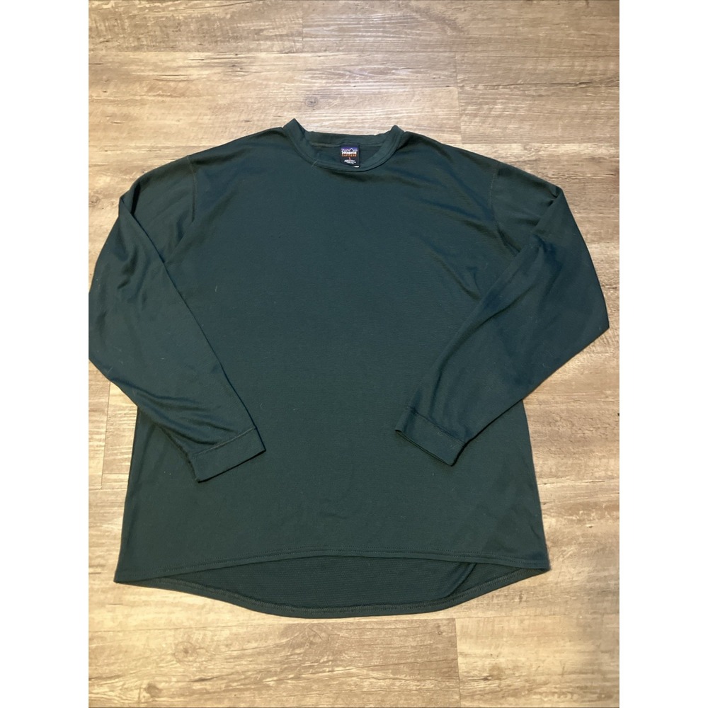 Vintage Patagonia Capilene Shirt Mens Large Green Long Sleeve Made USA 90s Read